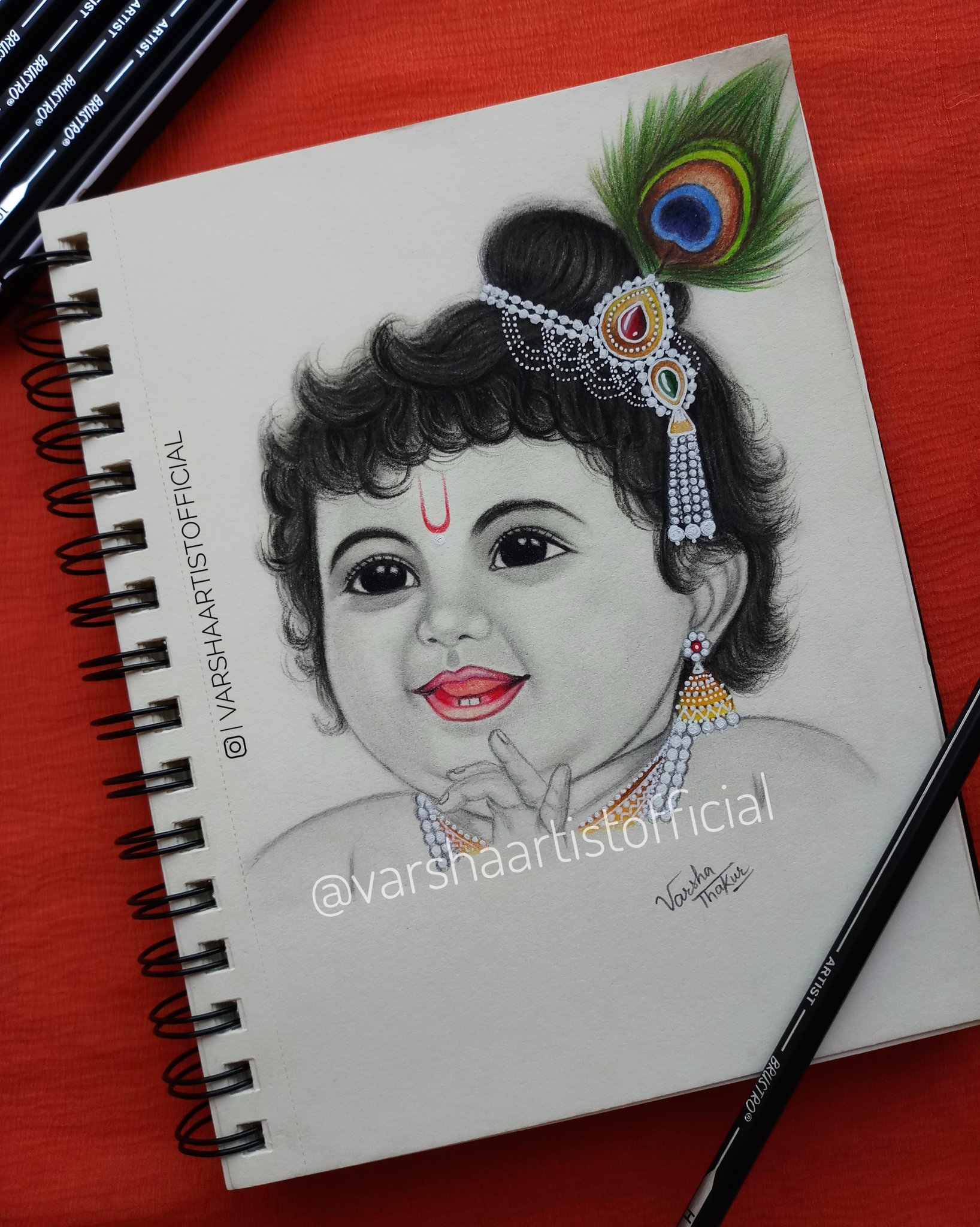 Lord Krishna: Pencil Sketches – A MYTHOLOGY BLOG