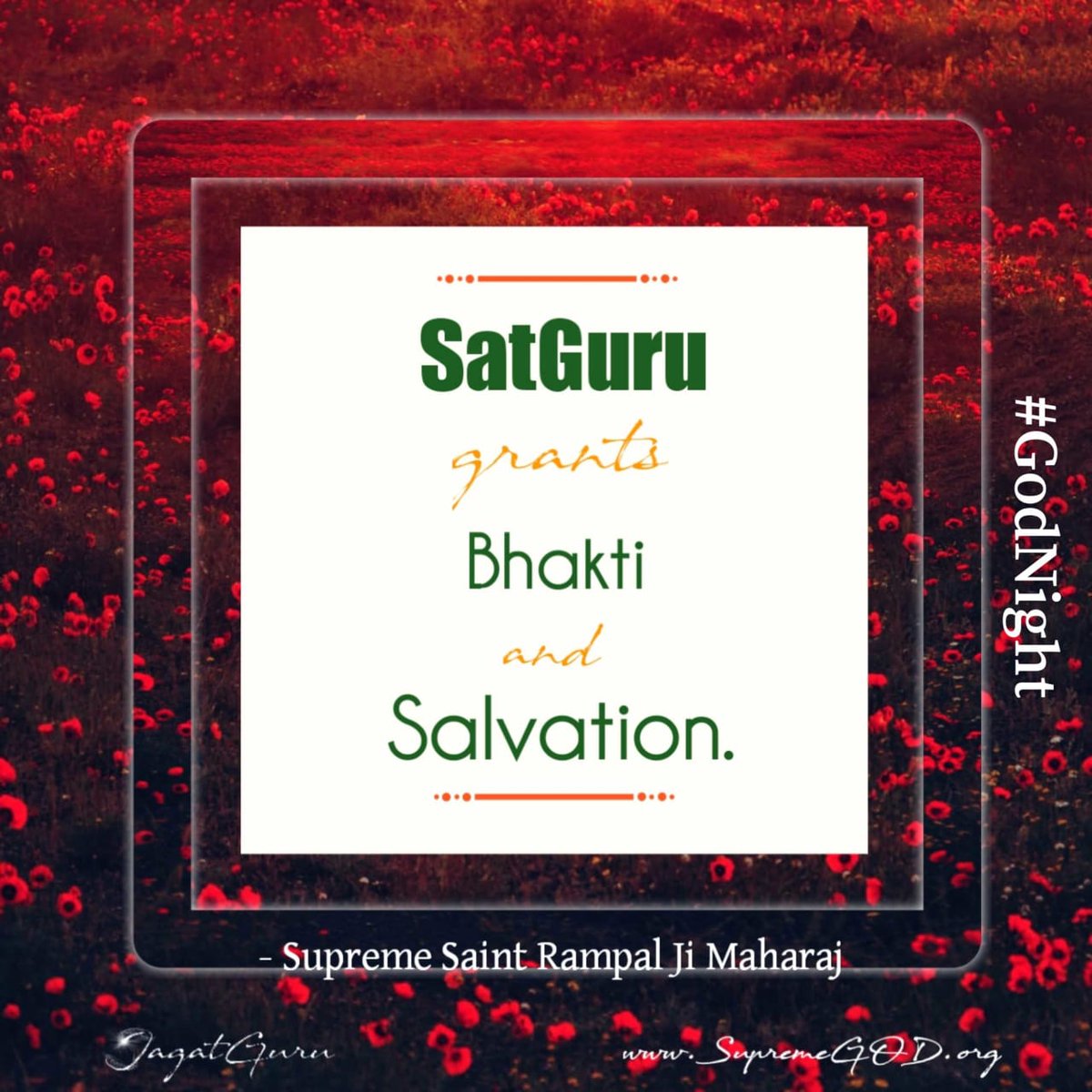 SatGuru greats Bhakti and Salvation.

- SaintRampalJiMaharaj
#SaintRampalJiQuotes || #GodNight