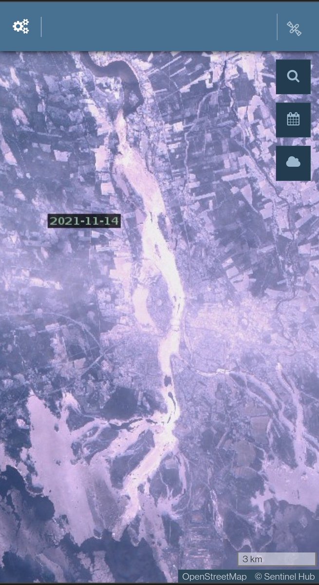 Ounasjoen alaosan lisäksi suppojäätä on kertynyt myös mm. Tornionjoen alaosalle. Uomaan kertynyt suppojää voi nostaa paikallisesti vedenkorkeuksia. Paikallisia tulvahavaintoja voi jakaa vesi.fi Työkalut-valikon kautta. #tulvat #lapintulvat #Sentinel2