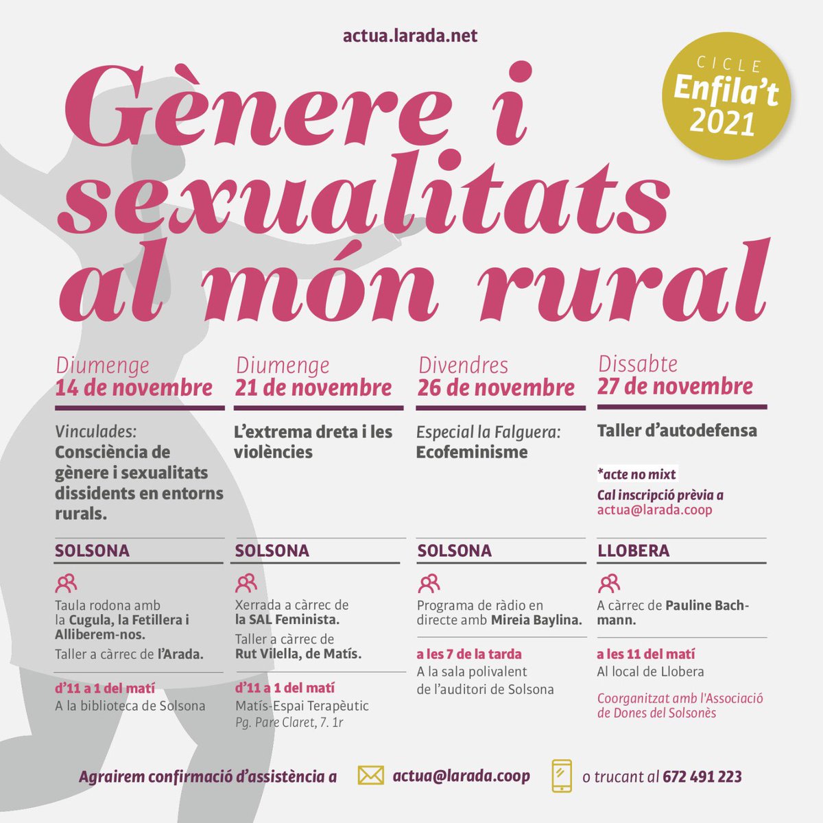 📻 Divendres que ve farem La Falguera en directe!! A l'Auditori de la Sala Polivalent, dins del cicle Gènere i sexualitats al món rural

🌿 Parlarem d'ecofeminisme

Vindràs?

#ràdiolila
#comunicaciófeminista
