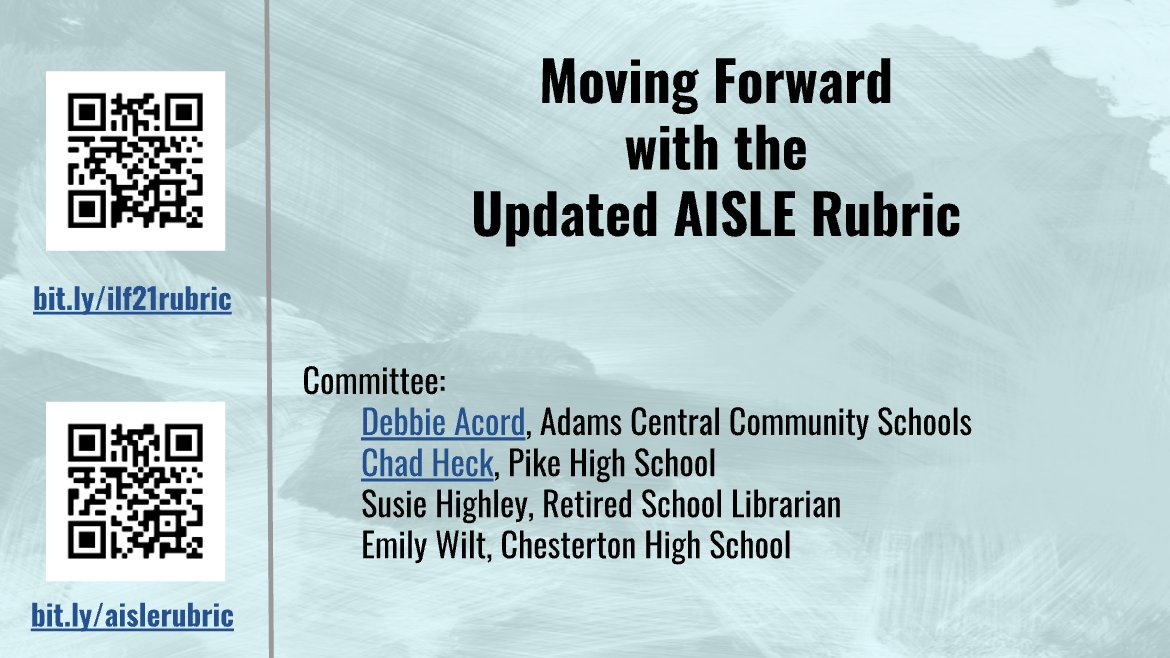 AISLE_ILF's tweet photo. Great idea from Debbie Acord: she put the QR code for the presentation & the actual rubric on every slide. How many times do people come in late and ask for the link? We will be crowdsourcing ways to apply it. #tlchat #indianalibrariansteach #forwardbound2021 @AISLE_ILF https://t.co/67RViw4Rpz