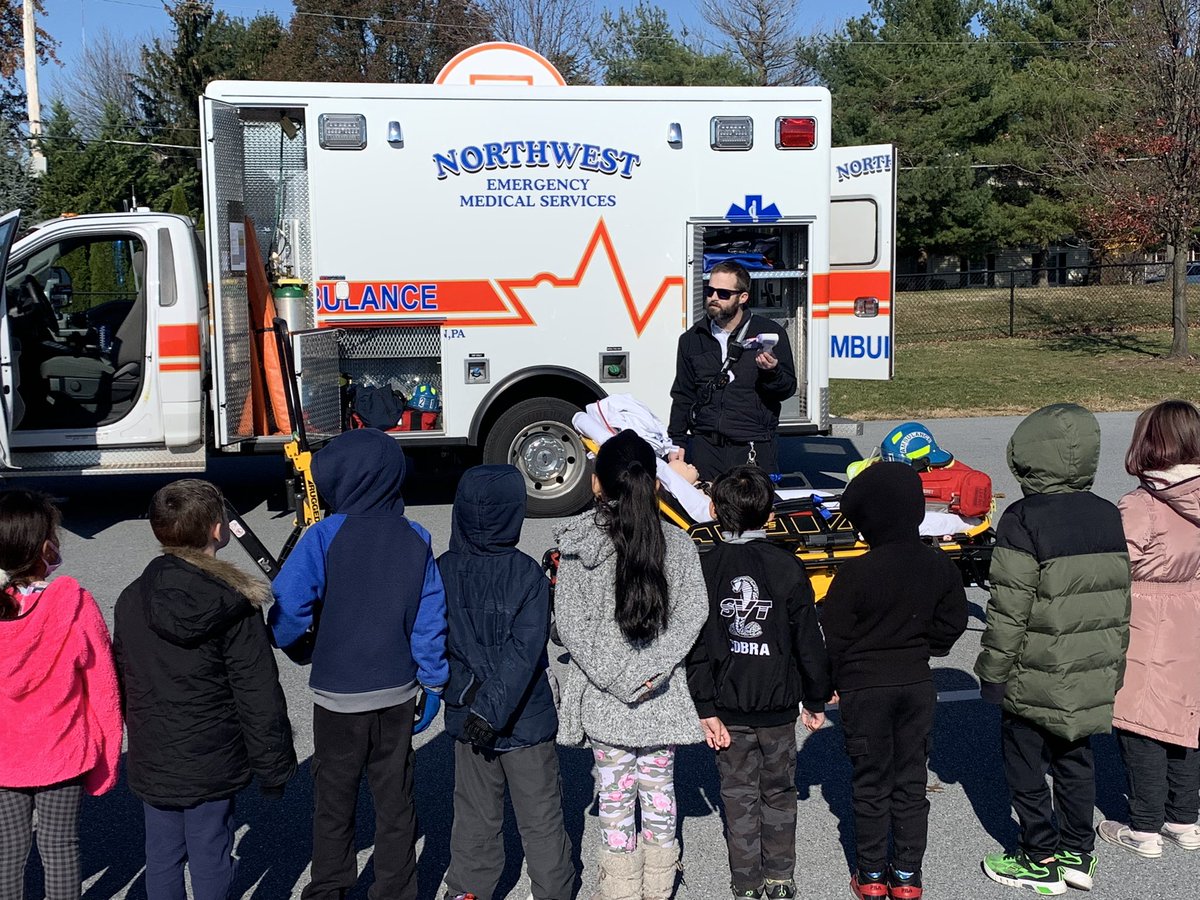 East High Street Elementary students are learning about Community Helpers, including Northwest EMS. This morning, Ryan Runkel visited with the students to share a little bit about his job as a paramedic. Lots of excited students for this presentation. Thank you first responders!