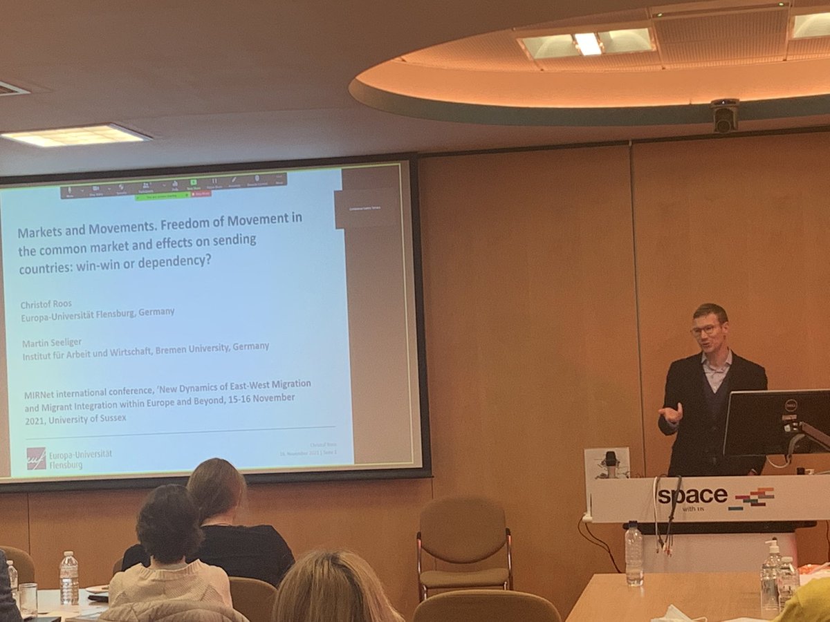 MirNet10's tweet photo. @christofroos from Europa-Universität Flensburg presents on ‘Markets and Movements’ and examines whether it is a ‘win-win or dependency’ situation https://t.co/RdmXQkJCQt