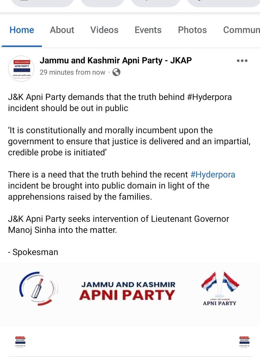 SujadaBashir's tweet image. Apni party is meant fr the truth the party of transparency so wat ever the truth is . The justices should b given to the family
#JKAPNIPARTY ONLINE