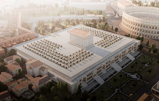ItaliaStoria's tweet photo. Il tempio del divo Claudio sul colle Celio a Roma. L'imponente struttura è stata riutilizzata dal monastero adiacente alla basilica di Giovanni e Paolo (vedere la base del bel campanile e le fondamenta). #Roma #Archeologia #storiaromana #Celio https://t.co/2IENwpcmAc