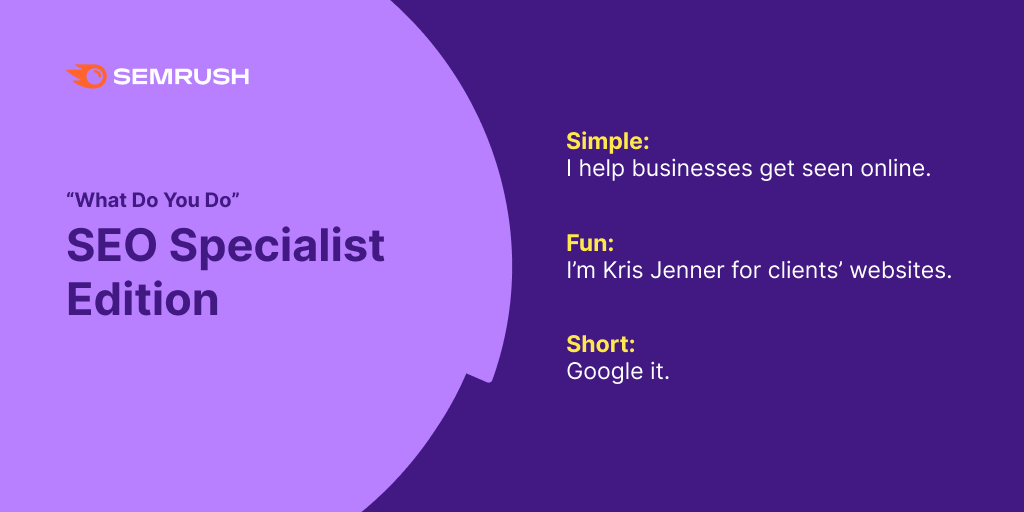 semrush's tweet photo. Hey SEOs, need help decoding your job for family over the holidays? We’ve got you. https://t.co/gulwA7WnMa