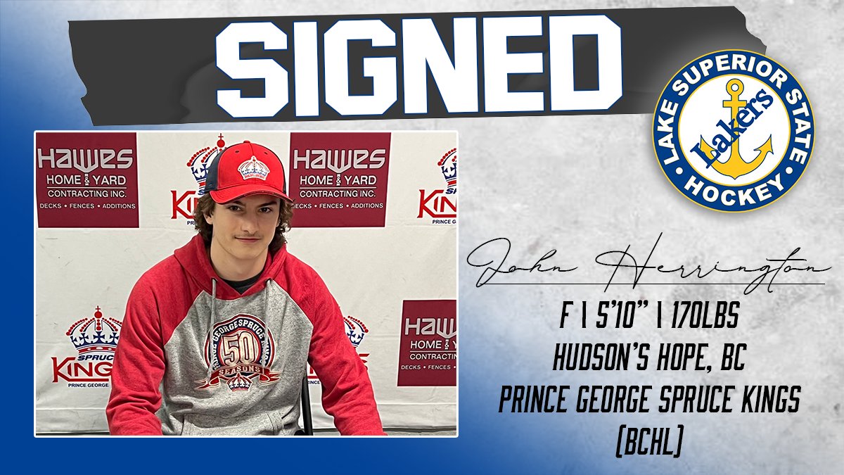 It's official! John Herrington of the .<a href="/SpruceKings/">Prince George Spruce Kings</a> is a Laker! We're thrilled to finally welcome you, John!

Keep doing great with the Spruce Kings - we're always rooting for you!