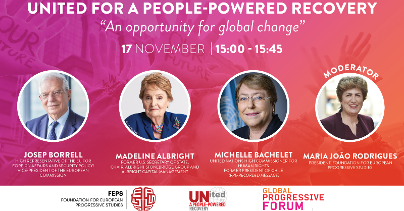 FEPS_Europe's tweet photo. ++ TODAY at 15.00 ++
🇪🇺 HR/VP @JosepBorrellF and
🇺🇸 US Former Secretary of State @madeleine
will take part in the #UNitedFor/#GPF2021 Session
"An opportunity for global #change", moderated by FEPS President @MJRodriguesEU
Set a reminder🔔 and join us!👉https://t.co/c4L1SDQ1dH