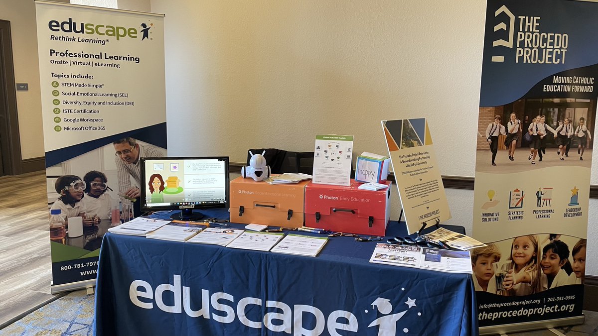 Eduscape's tweet photo. Are you attending the Florida Catholic Conference today? Come visit us at Booth 16 and talk to us about how we can help your school! #RethinkLearning #ProcedoProject @procedoproject https://t.co/RtVRhqNzy6