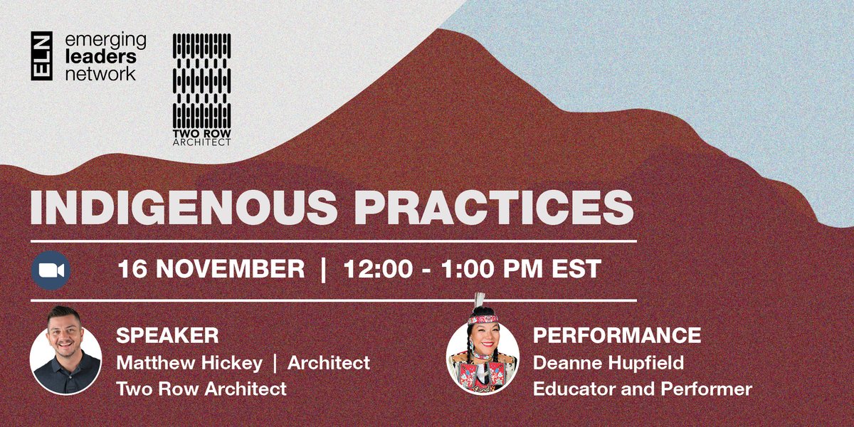 BDPQuadrangle's tweet image. Last chance to register for today&apos;s ELN event starting at 12pm. &apos;Indigenous Practices&apos; will be led by Matthew Hickey of Two Row Architect, and will feature a Powwow Dance performance by @Deannehupfield. Grab your ticket now: eventbrite.ca/e/eln-x-two-ro… #JoinUs #IndigenousPractices