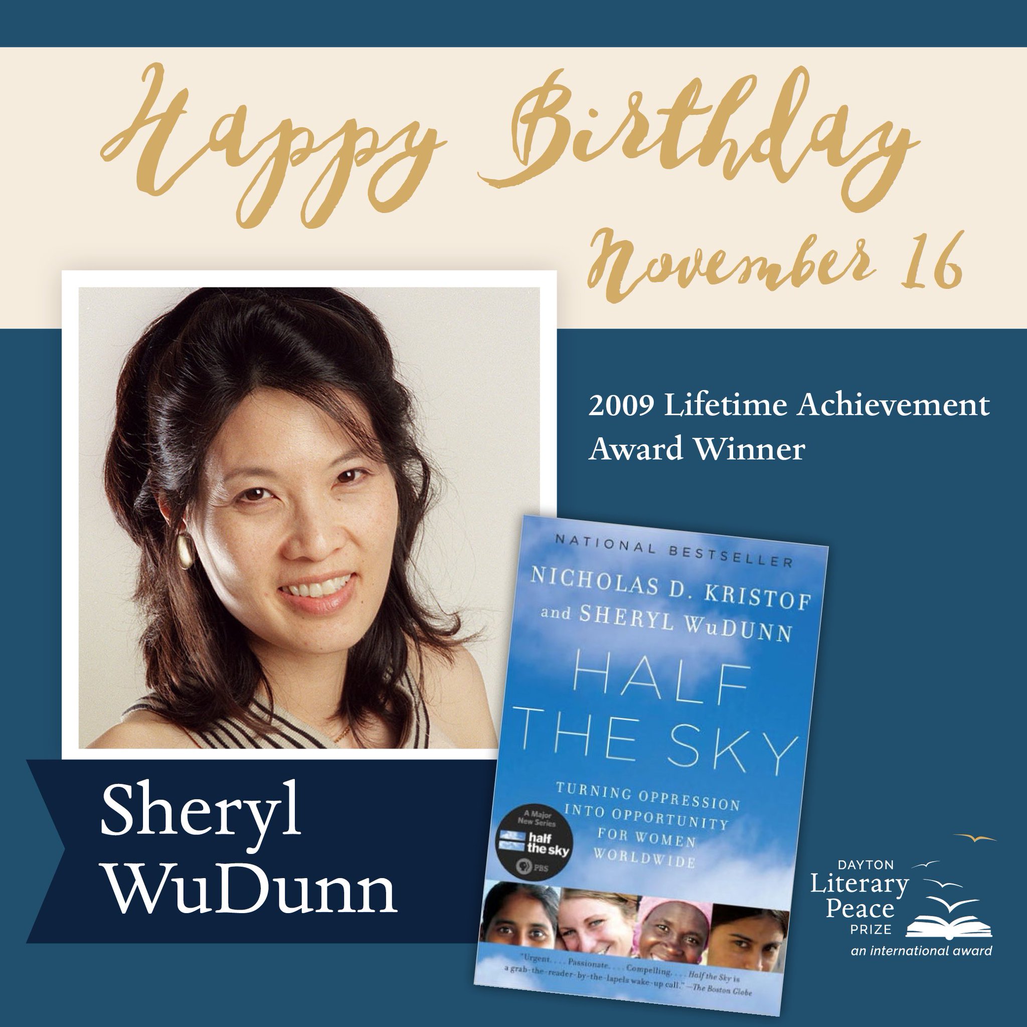 Happy birthday to 2009 Lifetime Achievement Award Winner Sheryl WuDunn!  