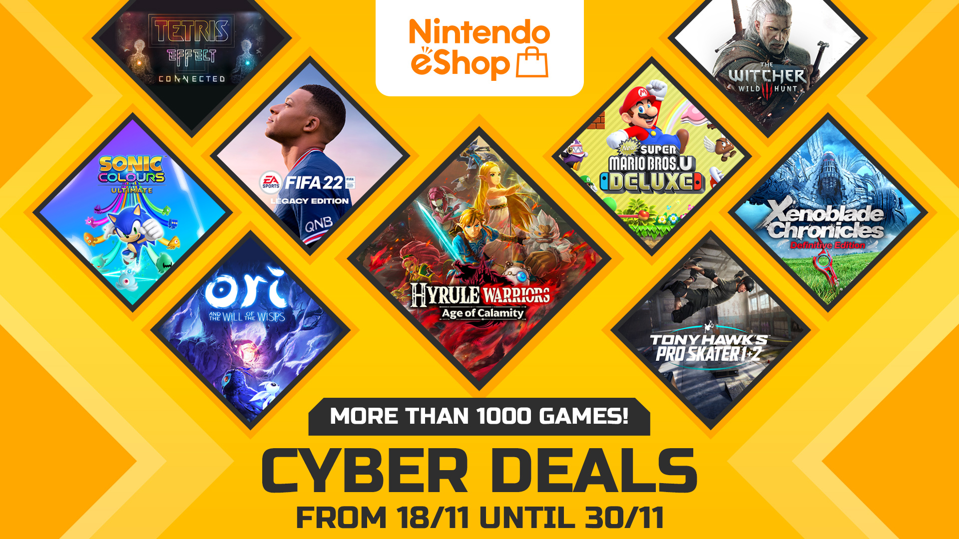 Nintendo of Europe on Twitter: "It's that time of year again! The Nintendo # eShop Cyber Deals sale kicks off on 18/11, featuring savings of up to 75%  off over 1000 #NintendoSwitch games!