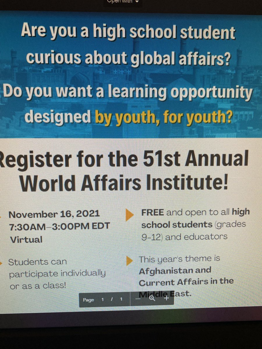 nichole_gutt's tweet photo. CHS IR Ss participating in the 51st Annual World Affairs Institute focusing on Afghanistan and the Middle East. Such a great opportunity! Can’t wait for the discussions to come from this! @hilltopspartan @MontourSD @PittTweet https://t.co/jjq3j4pqUe