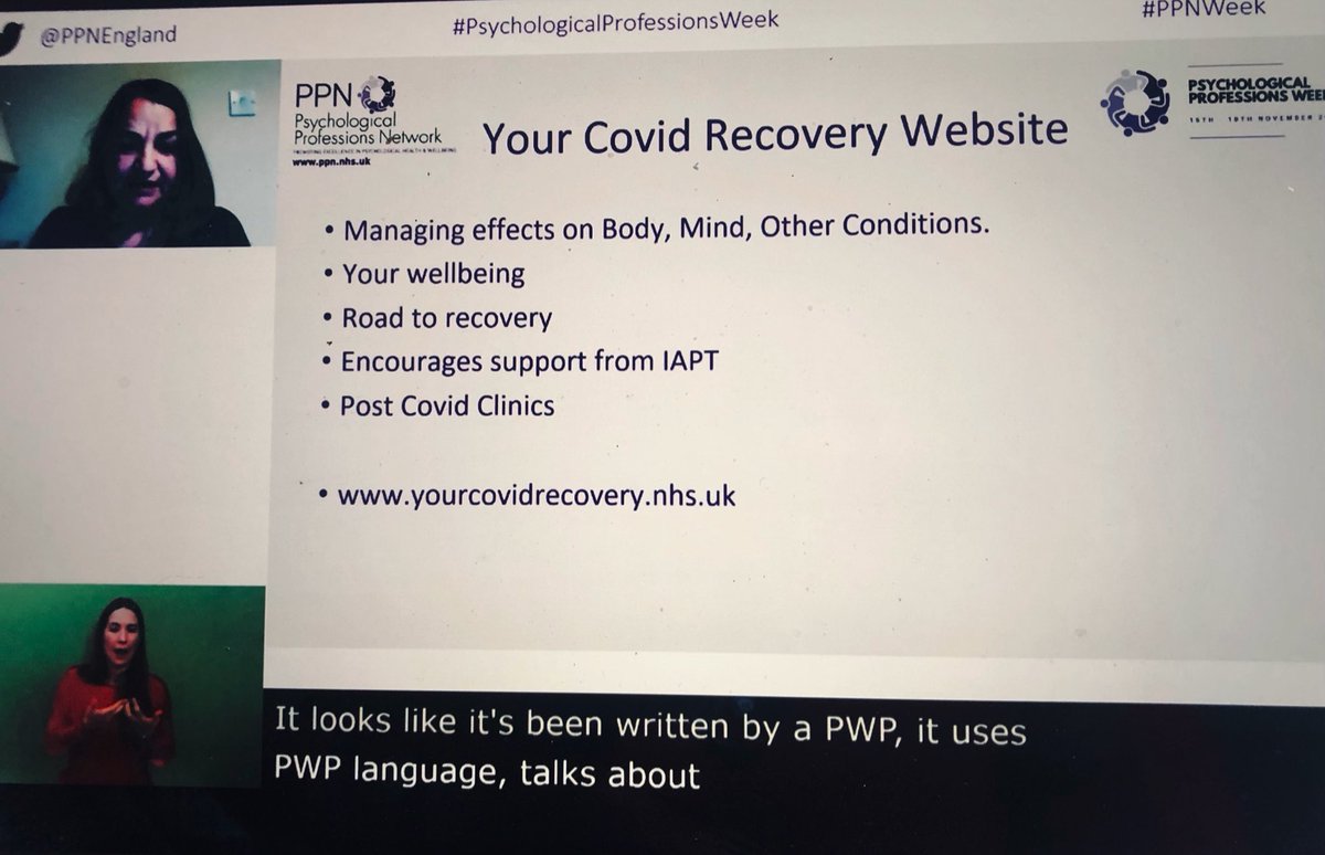 Great #PPNweek talk on the role of PWP’s in helping people with #longcovid they strongly recommend this Your Recovery website