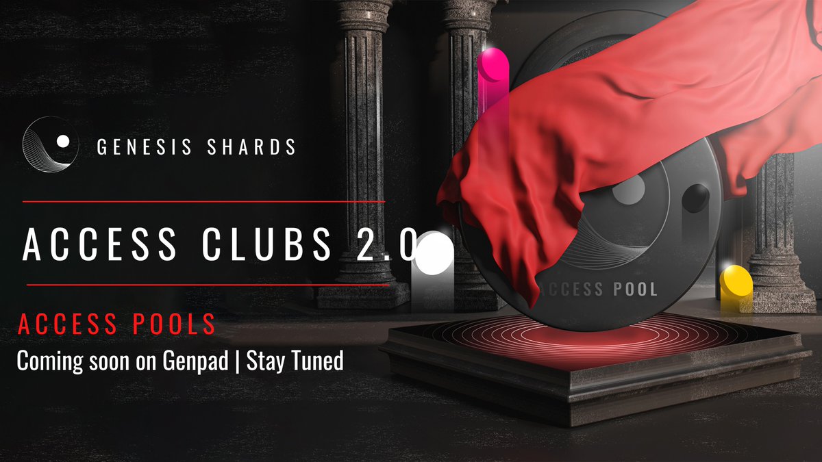 GenShards's tweet photo. Gen Access Clubs v2.0 🔥

Get ready for the next evolution of Access Clubs📈

Access Pools - coming soon on GenShards. https://t.co/XpHM3pEoOv