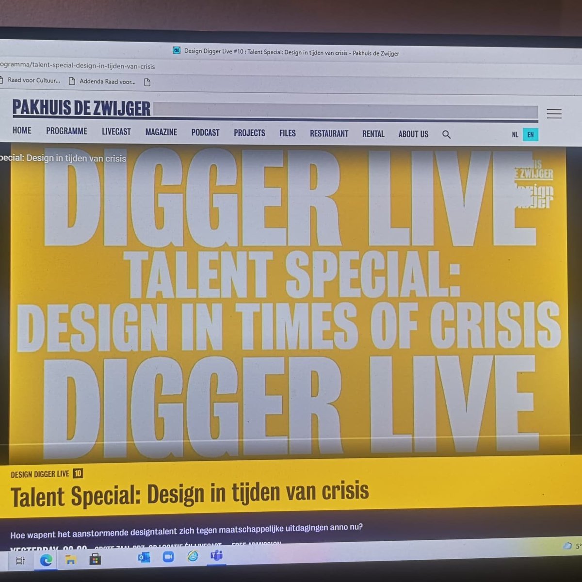 JaniceDeul's tweet photo. 'How do young designers deal w/ climate crisis, exclusion, Covid-19, racism?' Loved co-hosting the English-spoken #DesignDigger Talent Special: 'Design in times of crisis', alongside #JeroenJunte, powered by @StimuleerFonds. Watch here: https://t.co/5aA6ERfUit #decolonizedesign https://t.co/hkZ9ef0YGp