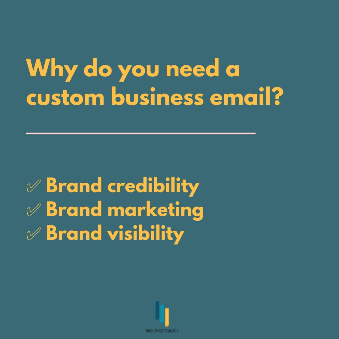 techityconsult's tweet image. A custom business email gives your business a professional look and lends credibility to your brand.

#TechTipTuesday #tiptuesday #customemail #businessemail #customdomaintips #techhelp #techconsulting