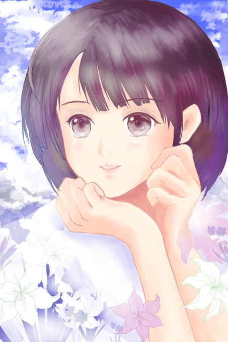ブルーリフレクションというゲームの白井日菜子というキャラ描きました。どことなくLoveRのりんぜに似てるような…。#ブルーリフレクション #BLUEREFLECTION #白井日菜子  #ブルリフ 