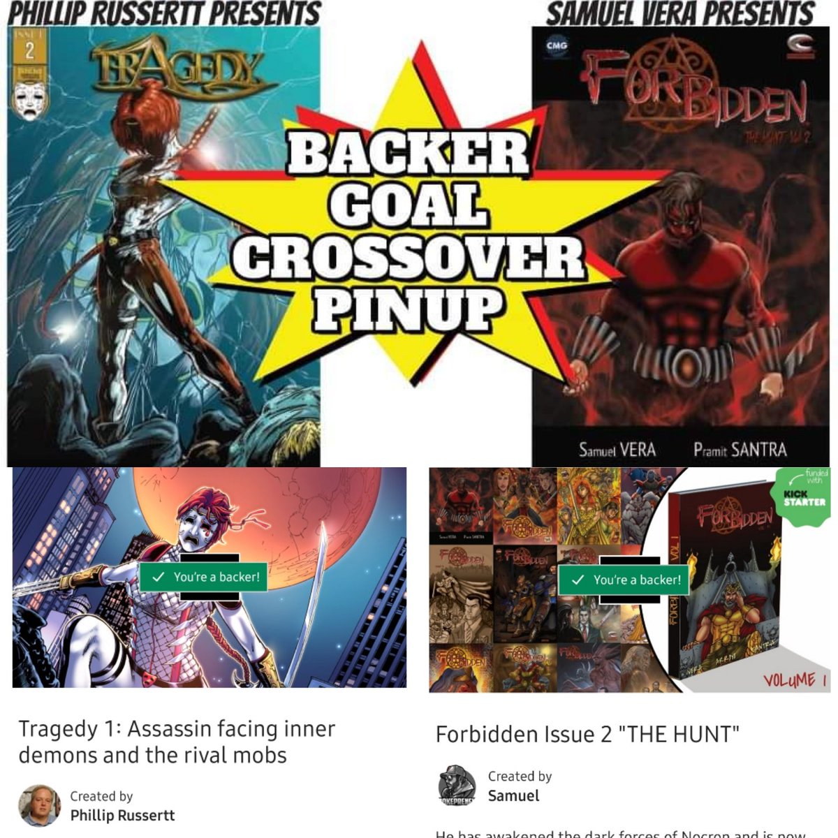 jmdesantis's tweet photo. Needed a social break &amp; crashed after my KS finished. But bouncing back &amp; wanted to make sure I gave a shout out to 2 great guys &amp; books that are running consecutive campaigns: Tragedy by Phillip Russertt &amp; Forbidden  by Sam Vera

#comics #indycomics #indiecomics #fantasy https://t.co/XS020FLdbO
