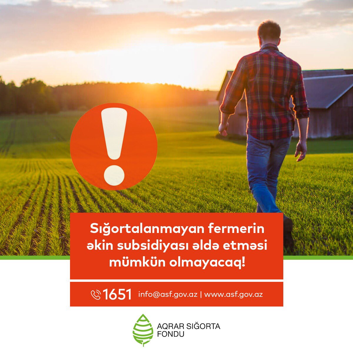 Əkin subsidiyası fermerlərin əldə etməsi üçün əkin ərazilərinin sığorta edirilməsi mütləqdir !  Əks halda əkin subsidiyası əldə edilməsi mümkün olmayacaqdır ! 
Azərbaycanda əkin subsidiyaları ilə bağlı qaydalar dəyişib.
