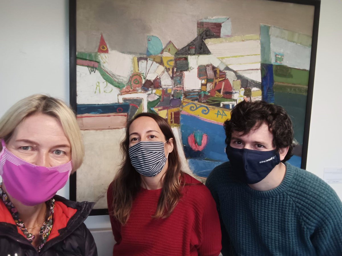 nhslothcharity's tweet photo. Our #TonicArts @RoyalScotAcad team have been out hanging artworks @REAS_NHSLothian today as part of the Colour in the Corridor refurb. Thanks to @media_education for capturing the moment on film. Can't wait to share the final results with you. Watch this space! #adoseofcreativity https://t.co/Dws6OB4muI