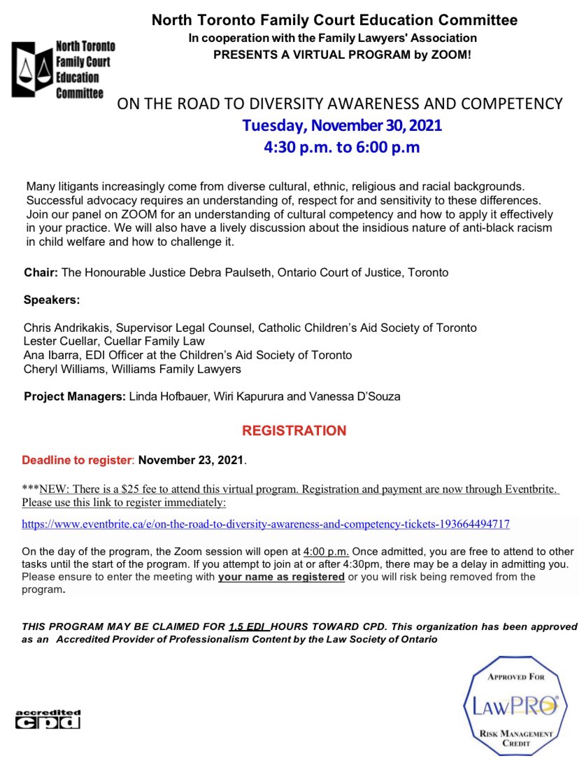 FLAOntario's tweet photo. Register for the NTFCEC program “On the Road to Diversity Awareness and Competency” here: https://t.co/kwnMUE0soT https://t.co/OSHNTZ95Tp