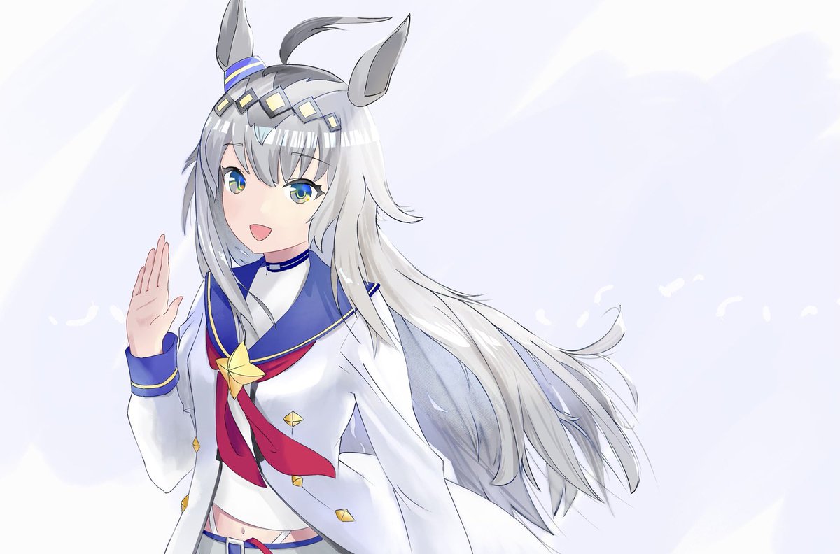 oguri cap (umamusume) 1girl solo animal ears horse ears long hair ahoge grey hair  illustration images