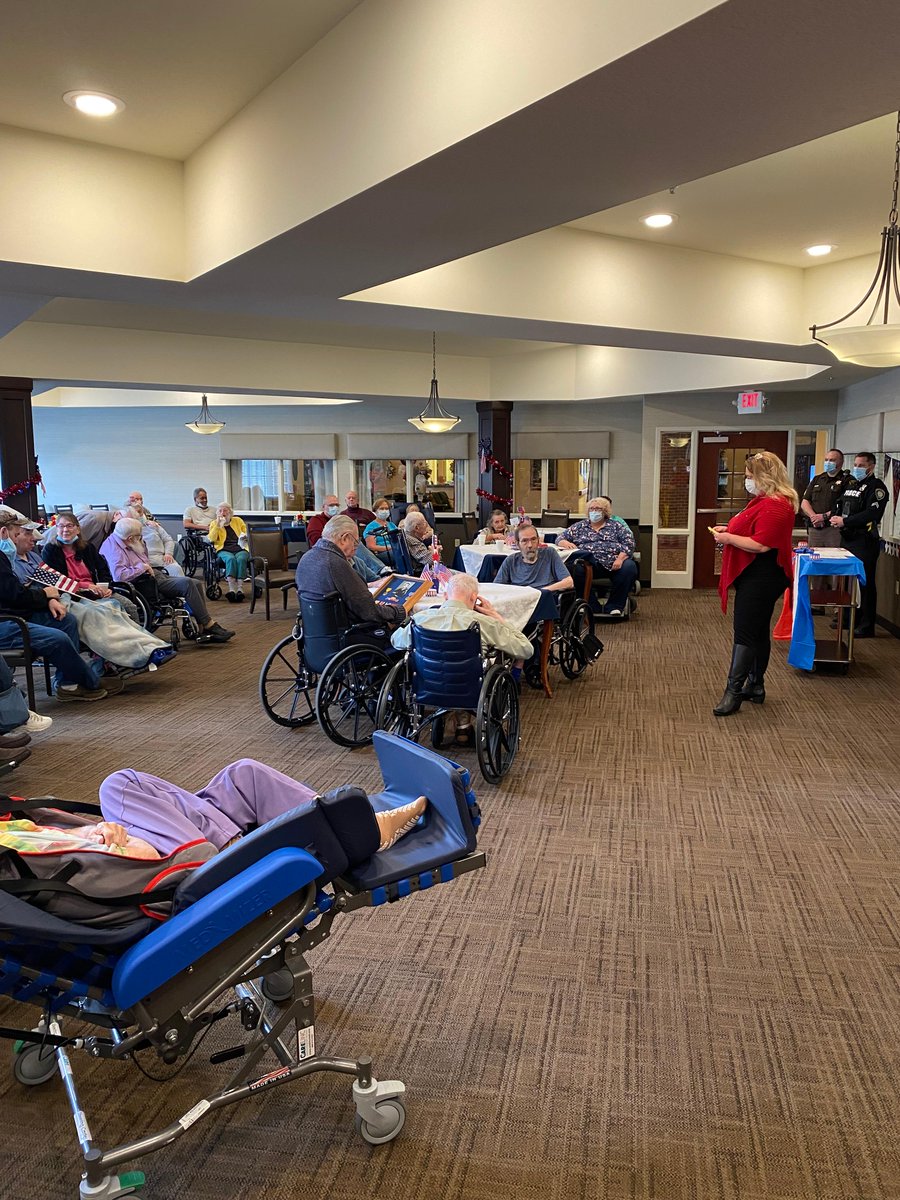 Oaks_NPWoods's tweet photo. Happy Veterans Day! We celebrated with residents, family, friends and staff with a memorable pinning ceremony that will not be forgotten! Thank to everyone who participated and to Battle Creek PD for joining us as well. Happy Veteran's Day! #TrilogyWay #TrilogyVeterans https://t.co/NFoTtJ0Mb3