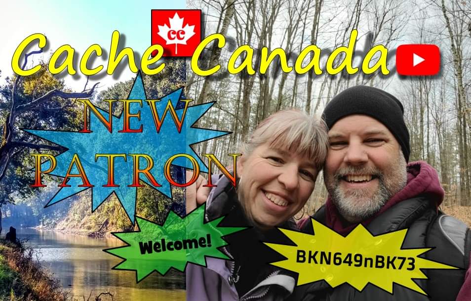 Welcoming another patron couple to Cache Canada

BKN649nBK73 thank you!

Become a patron as well!
patreon.com/CacheCanada
