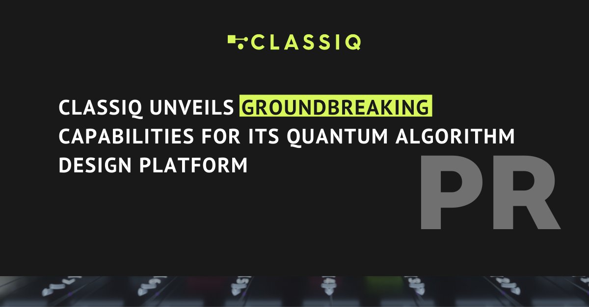 #BREAKINGNEWS: Classiq users can now develop and package unique #quantumcomputing IP and combine it with pre-existing functional blocks to quickly create sophisticated quantum circuits that could not be built otherwise.

Find out more: bit.ly/3qGWqyN