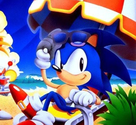 ソニック 「sonic chillin on a beach>>>> 」|chillaxinのイラスト