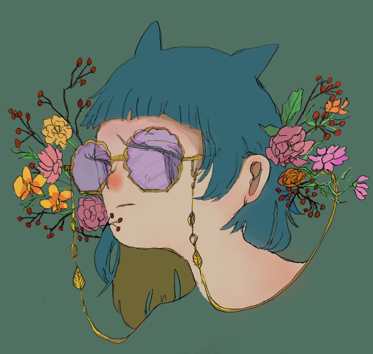 色眼鏡 くいのイラスト