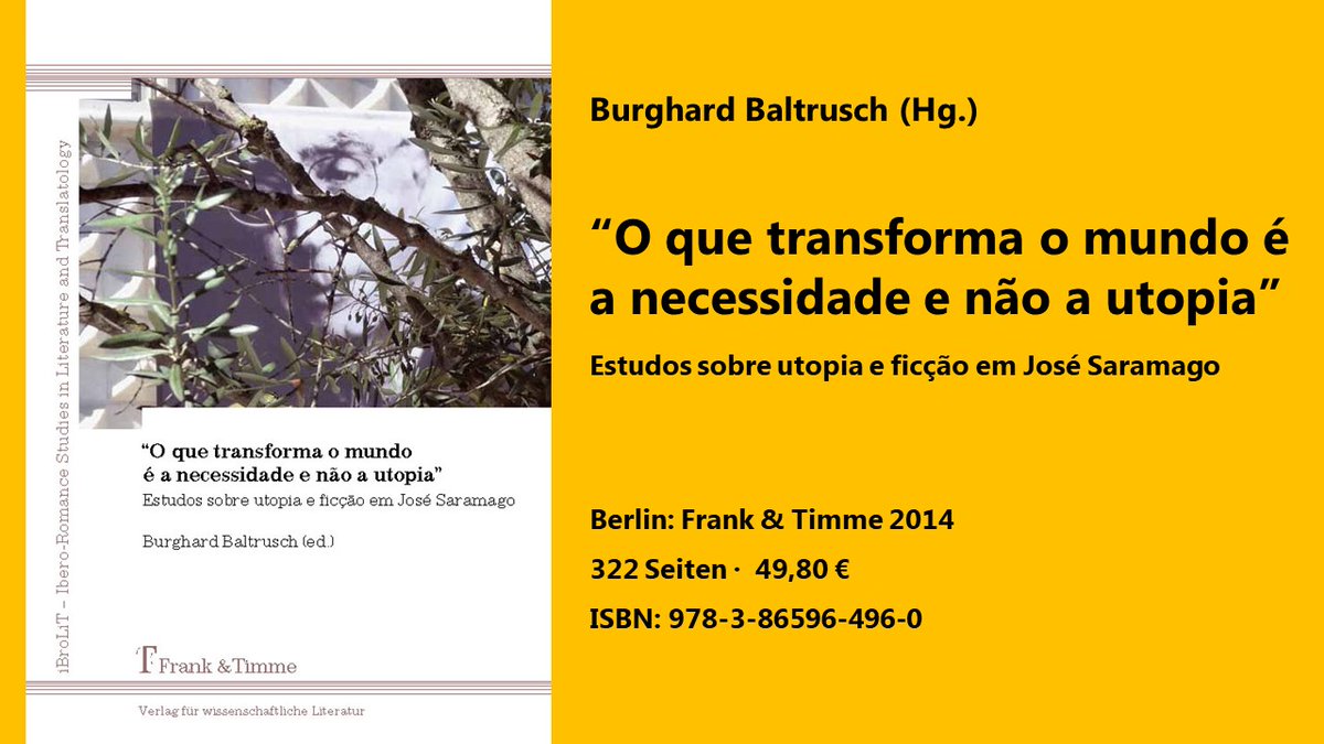 Zum 99. Geburtstag von José Saramago empfehlen wir zur Lektüre “O que transforma o mundo é a necessidade e não a utopia”:
frank-timme.de/verlag/verlags…