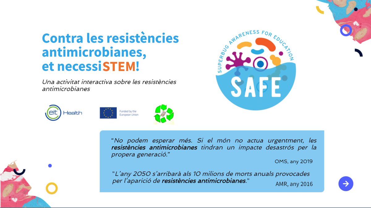 Contra les resistències antimicrobianes, 
et necessiSTEM!🆘

Una activitat interactiva sobre les resistències antimicrobianes #AMR creada per la Judit Badia Mata (Estudianta del Grau de Farmàcia).

Posa't a prova 🔎: 
view.genial.ly/61387bb647afe7…

#EITHealthSAFE #WAAW2021 #OneHealth