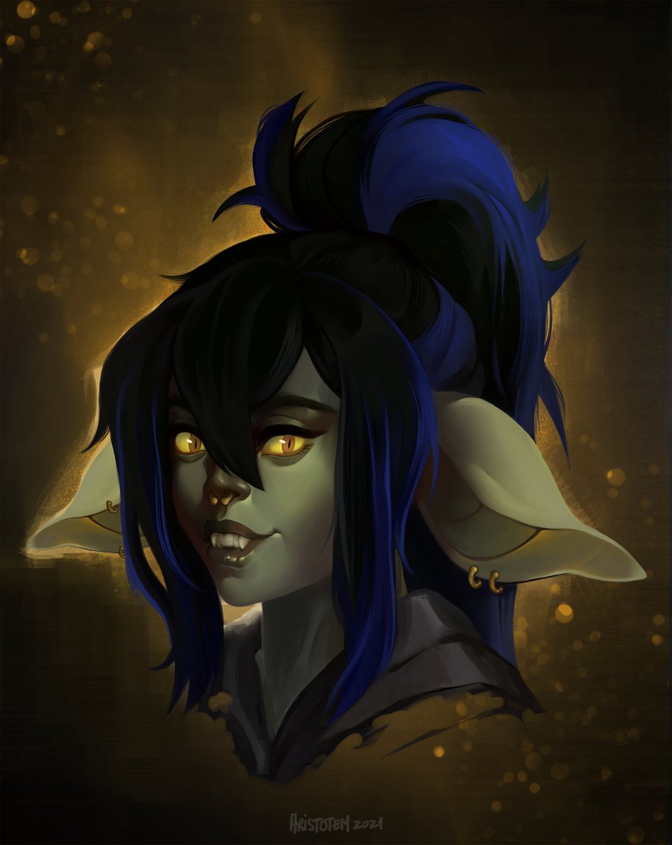 _aristotem's tweet photo. Another commission for @Zhen_ELP
Thank you so much! 

Their twitch: https://t.co/5kDljxOGIs
Go give them a follow!

#commission #art #dnd #goblingirl https://t.co/uav1Pllfyq