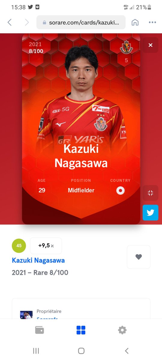 tony_W59's tweet photo. ⚠️ concours #Sorare ⚠️

Tente de remporter la carte rare de Nagasawa 8/100 

RT + Follow + Mentionne un ami 
Tirage le 30/11 
Pas encore inscrit ⬇️
https://t.co/aj9dZMxaGg
Je t'offre également une carte en plus de celle que tu recevras gratuitement après tes 5 enchères 
#FUT #ETH https://t.co/nOn1OH5jVu
