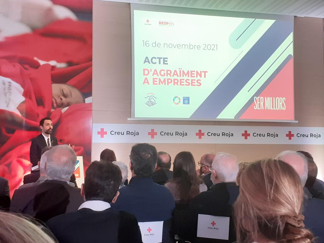 Gràcies <a href="/CreuRojaCAT/">Creu Roja Catalunya</a> <a href="/COMBarcelona/">Col·legi Metges BCN</a> x convidar-nos a l'acte d'agraiment a empreses, i sobretot x la tasca que dueu a terme #CreuRojaRESPON #ElCoMBActua