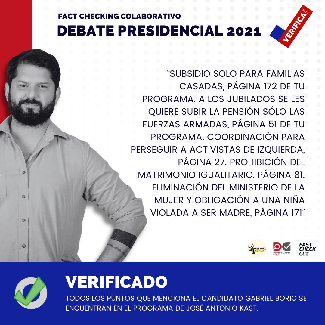 Ripe_bjj's tweet photo. Diganle a kast que fast check hizo la pega para que deje de mentir en #ContigoCHV https://t.co/E7Iwu4saXK