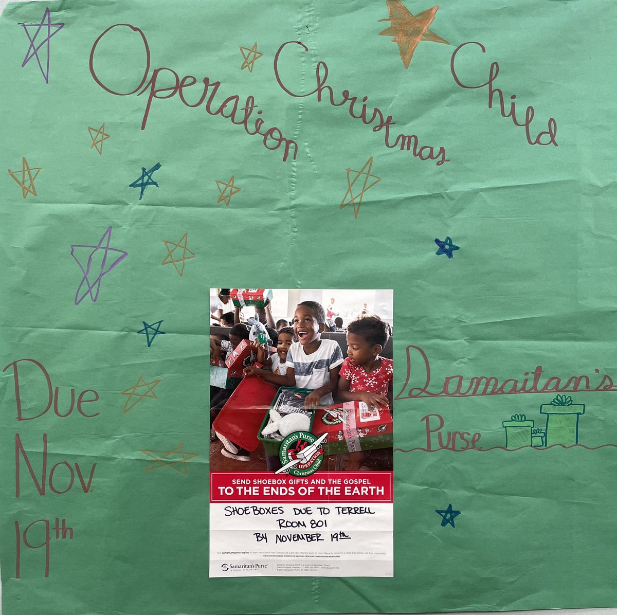 cpjhsterrell's tweet photo. Operation Christmas Child is underway! NJHS is excited to share our fall community service project! All boxes are due by Friday, 11/19. @TISDCPJHS https://t.co/rVNgkvBDrw
