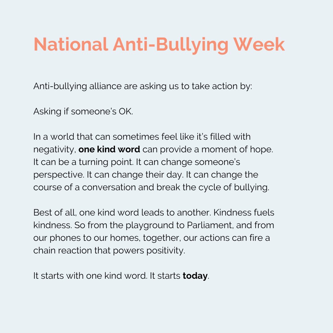 Bullying isn't just something that happens in school. Bullying can happen within all sorts of contexts, from relationships to workplaces.

*If you are experiencing bullying, ask for support from friends, family, or a teacher if at school or HR if at work.

l8r.it/mYVD