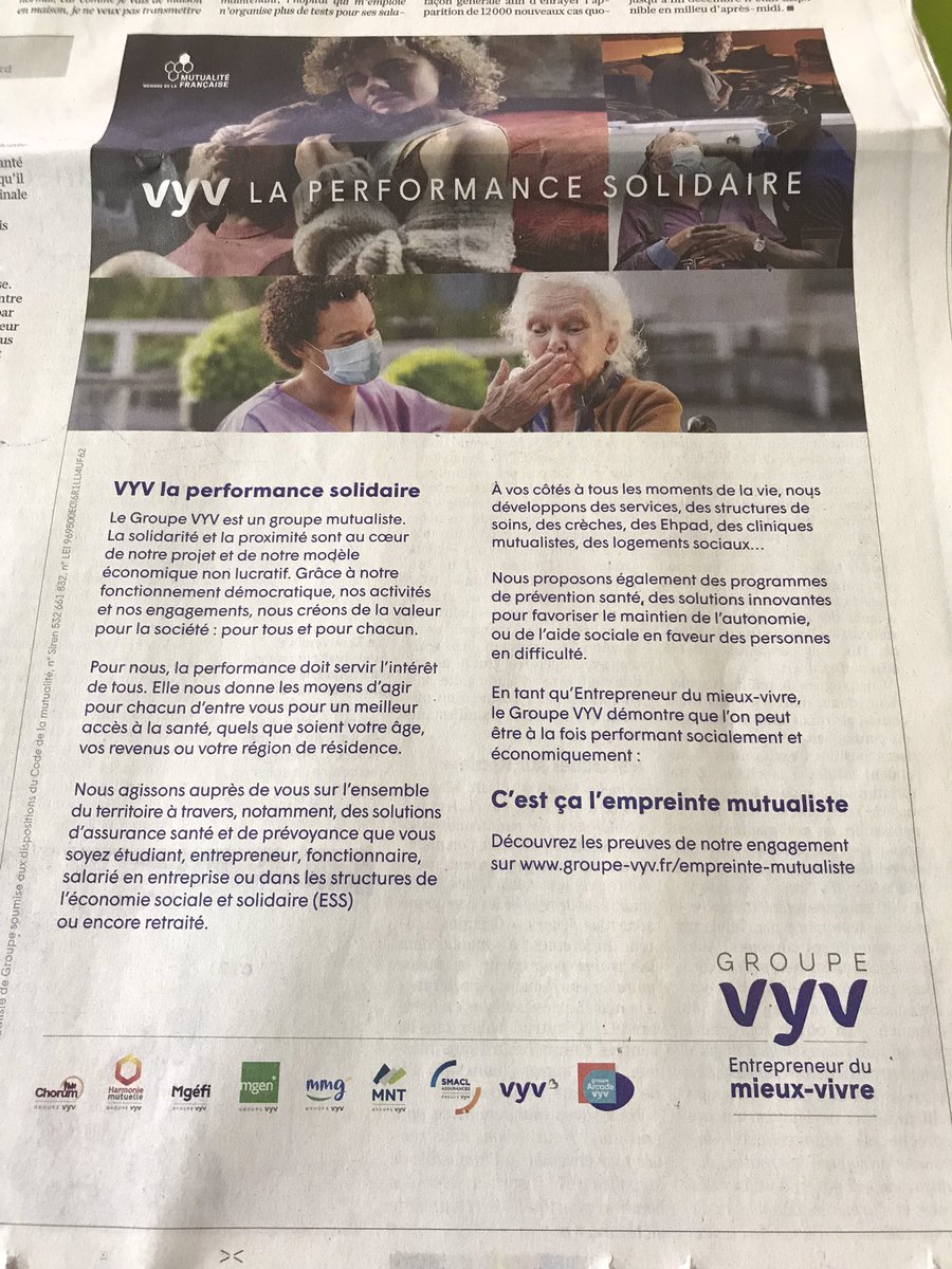 LarourY's tweet image. Parce que la performance doit servir l’intérêt de tous, le @Groupe_VYV publie aujourd’hui un manifeste pour promouvoir la performance solidaire.
Le groupe vyv démontre que l’on peut être performant socialement et économiquement !!👍
@junique_s @DMaisonneuve_