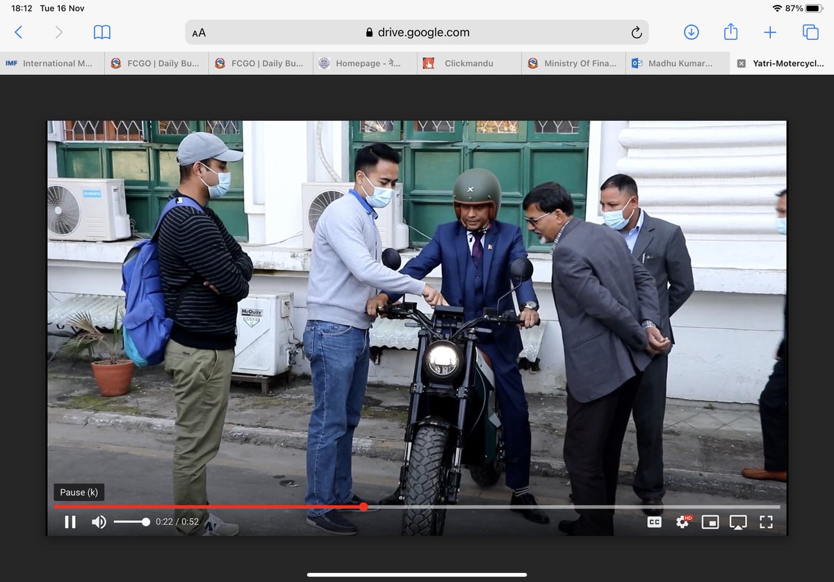 madhumarasini's tweet photo. Had a wonderful test ride of Nepal made electric motorbike YATRI @mofnepal. Kudos to Ashim Pandey &amp; team for this climate friendly innovation! It couldn’t be more timely when the country is committed for Green dev. @COP26 ! We’ll  promote such domestic enterprises @JSPrabhakar https://t.co/no83SDeBII