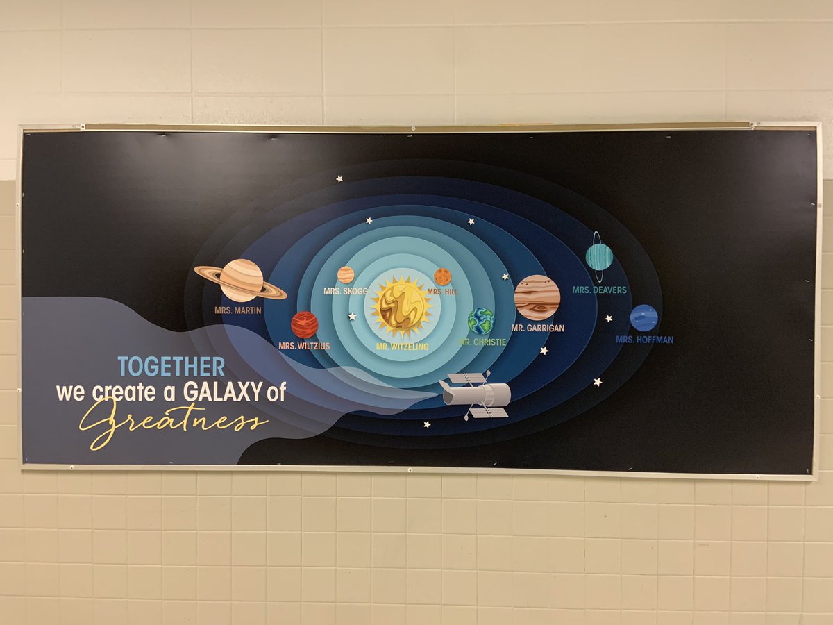 BVHoffmanSS's tweet photo. Unveiling our Hubble motto. Hubble Proud!!!! Coming soon: students adding their stars. https://t.co/eOv4IjlaWi