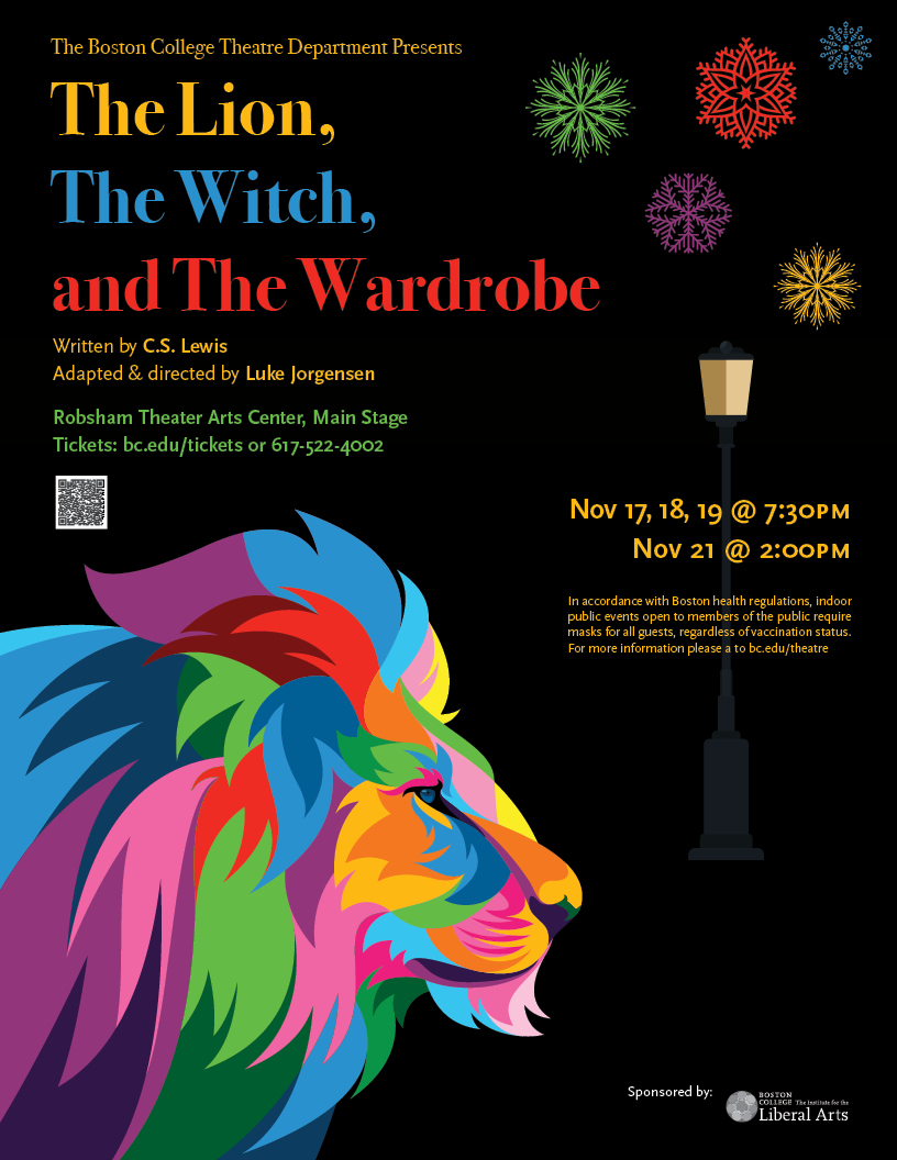 BC_ILA's tweet photo. Join us this weekend for The Boston College Theatre Department's presentation of The Lion, The Witch, and The Wardrobe! Visit the website for more information: https://t.co/aDjLD0LPM0 https://t.co/QZgKQWf6j2