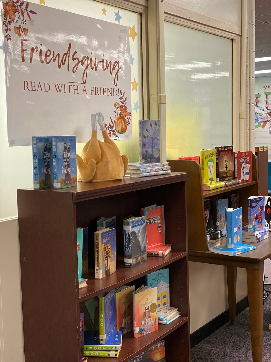 FieldstoneIMC's tweet photo. Friendsgiving Display! #readwithafriend #library https://t.co/FROcc5ozRz