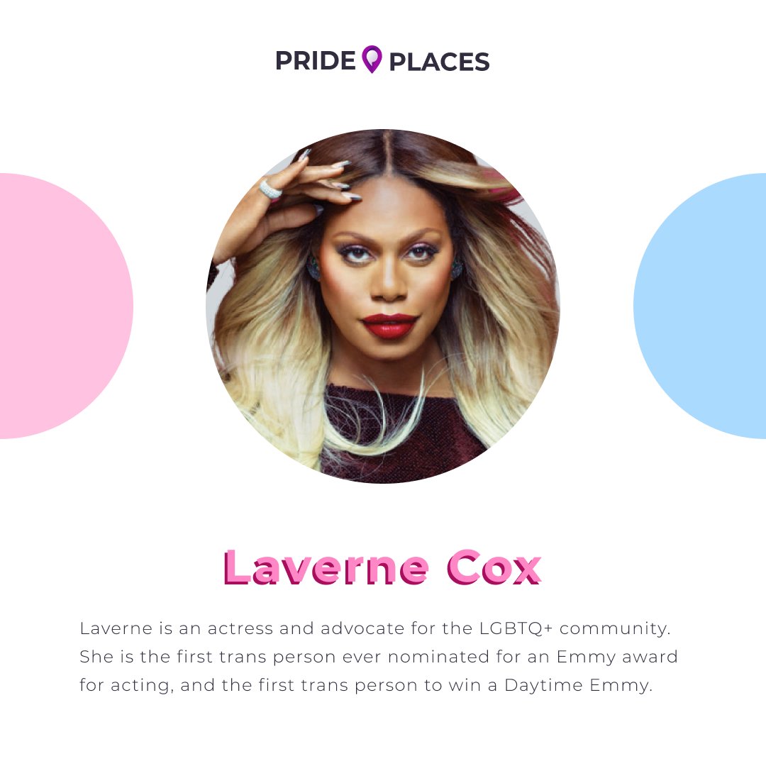 prideplacesHQ's tweet photo. This week is trans awareness week! To celebrate, we are highlighting important figures that paved the way for trans people in their field.

#prideplaces #transweek #asexual #bisexual  #gay #genderfluid #lesbian #lgbt #lgbtq #nonbinary #pansexual #pride #queer #transgender https://t.co/riYD7xx40v