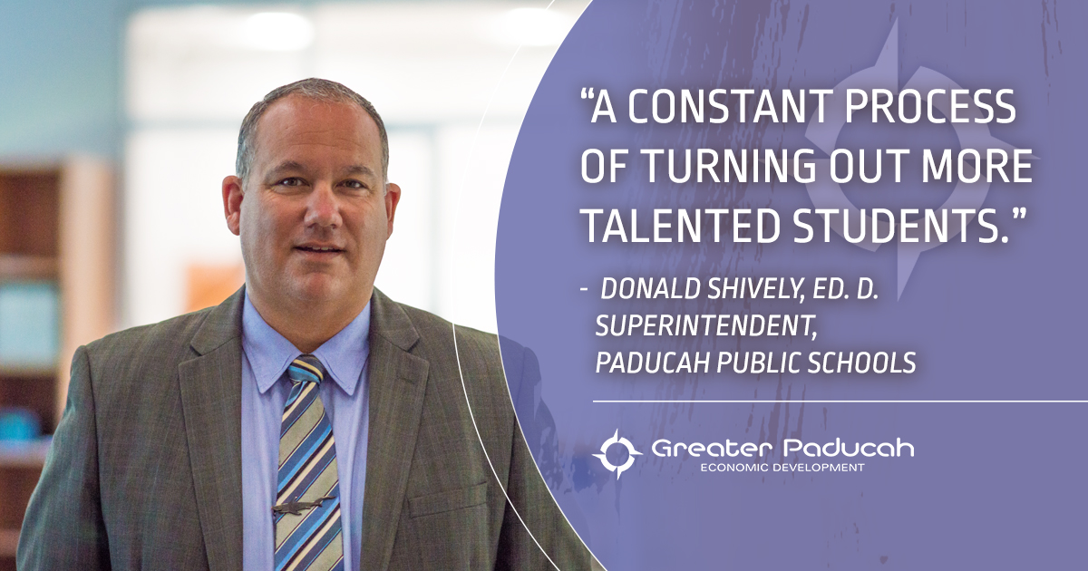 For Superintendent Dr. Donald Shively and staff at Paducah, KY Public Schools, the improvements never end keeping student skills aligned to industry needs. “It’s a constant process of turning out more talented students.” See more at epaducah.com. #PowerofPaducah