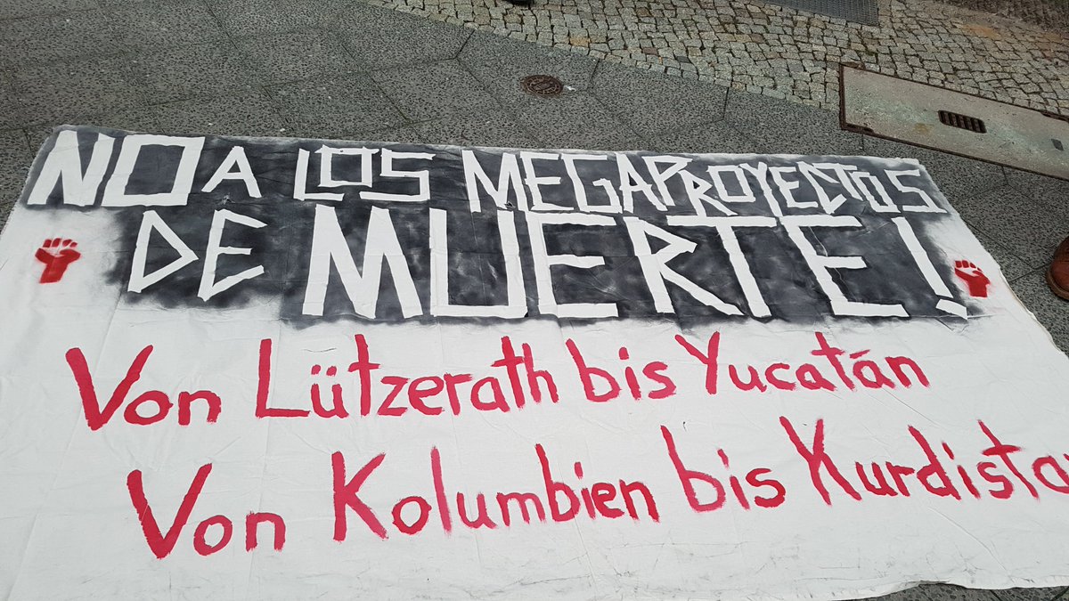 ende_gelande's tweet photo. ✊🏽✊🏼❤In anti-national solidarity with the indigenous #Yukpa who face immediate threat by coal extraction in Colombia.
#Tripods for #ClimateJustice⚒
#DevuelvanLaTierra
#EndFossilFascism https://t.co/e6T5DWt7m5