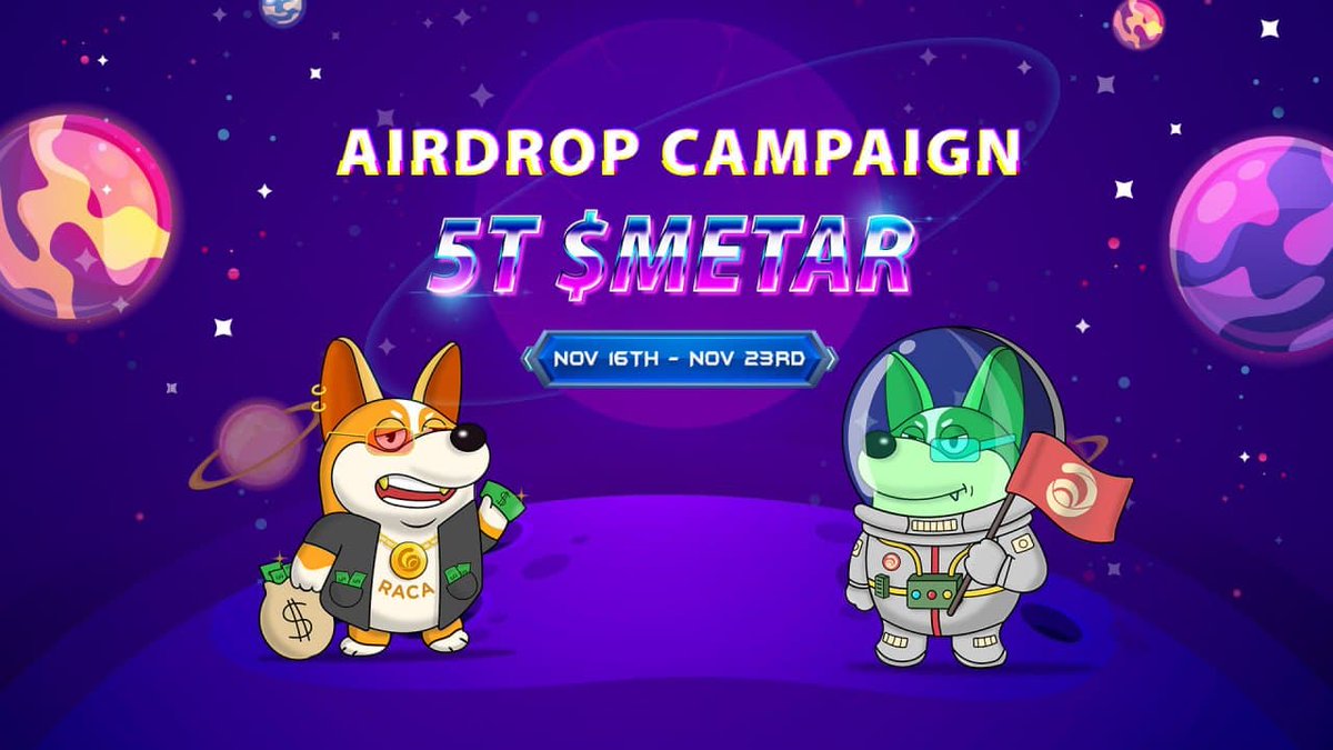 🎁Airdrop METARACA is LIVE NOW🎁

Total Airdrop Token: 5,000,000,000,000 $METAR
⚡️Start the airdrop bot: t.me/MetaRacaAirdro…
⚡️End Date: November 23, 2021
⚡️Distribution: November 27, 2021

#METARACA  #Giveaway #Airdrop $METAR