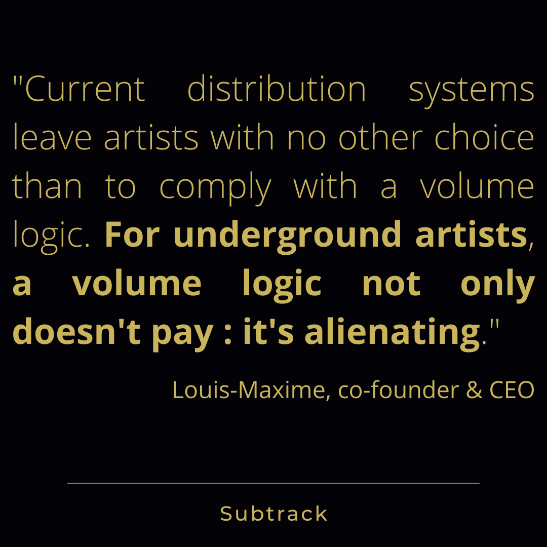 subtrack_music's tweet photo. Thanks to #NFT and @tezos #blockchain, we allow artists and labels to earn a fair living from their Art, by helping them commit their fans with a profound and unique experience.

It's happening on https://t.co/Bgv0H7mTg6.

@LabosNomades

#cryptoart #MusicNFT #tezos #XTZ #Subtrack https://t.co/g8enAeAXCM